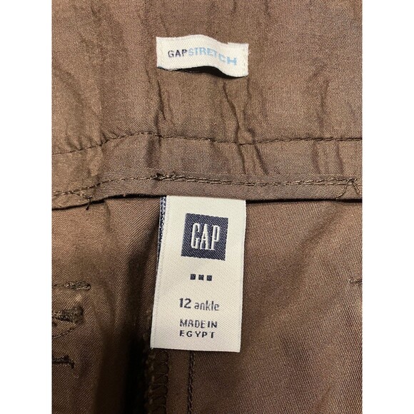 Gap Pants Womens 12  Brown Mid Rise  Ankle Cotton Stretch Casual NWT - Picture 2 of 7